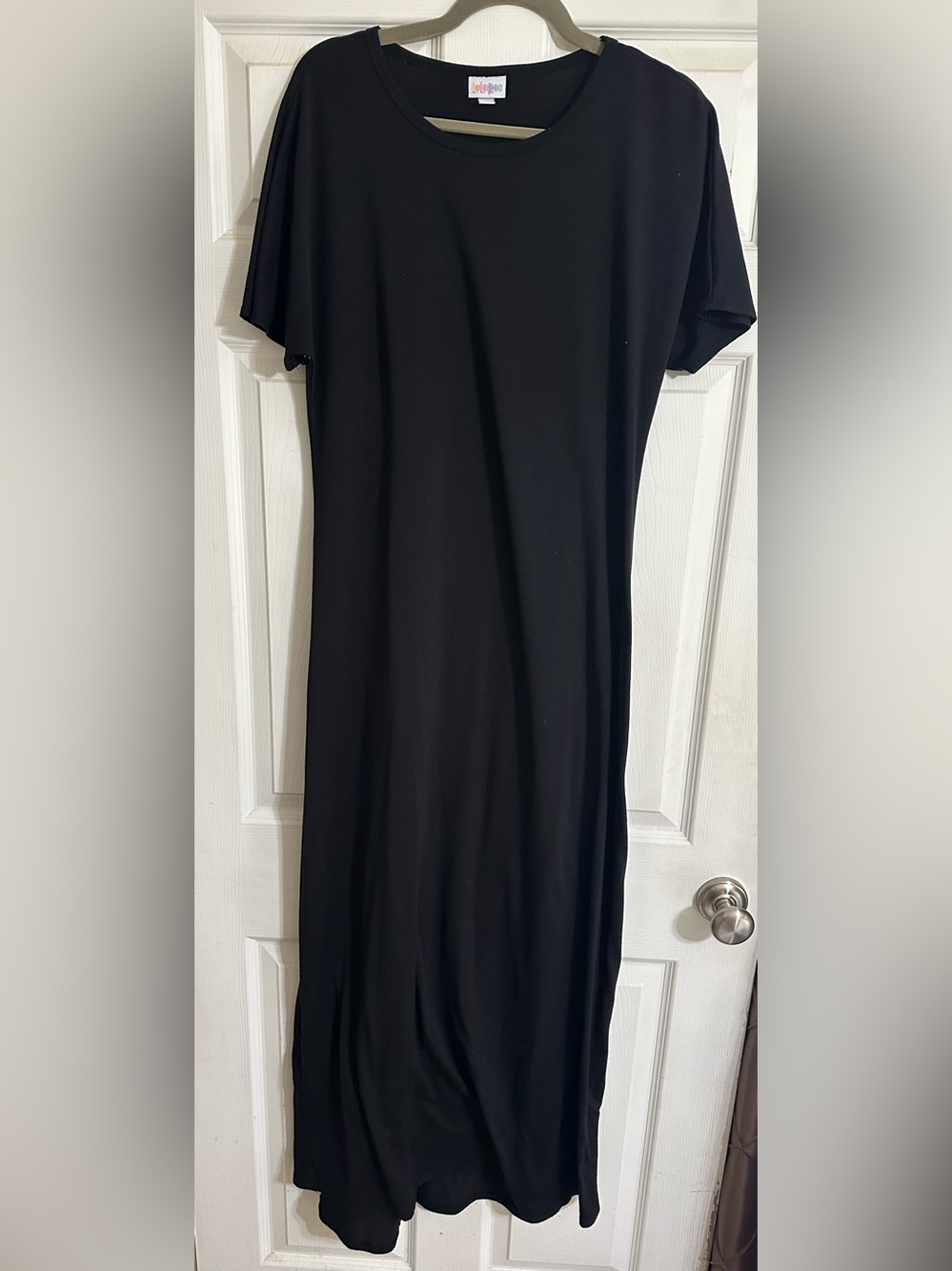 LuLaRoe Black Maxi Dress with Short Sleeves